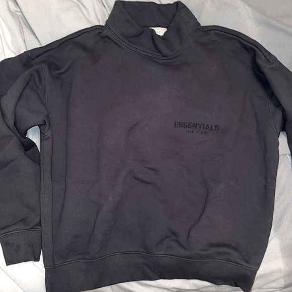 Essentials black mock neck sweatshirt - Picture 1 of 3